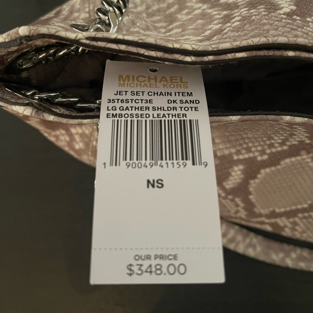 Michael Kors Tan Snake Print Shoulder Bag - Picture 3 of 3